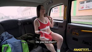 Fake Taxi Super-naughty Chinese Mummy unclothes into her gym attire before riding a giant hard-on