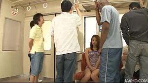 Japanese ultra-cutie Mizuki Iori a. on the subway by thugs