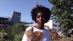 GERMAN SCOUT - Dark-hued Ebony Mummy ZAAWAADI REAL PUBLIC PICKUP Fuckfest FOR CASH IN BERLIN